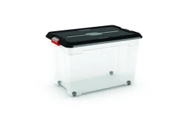 Brico Kis Moover Box Xl Met Wielen Transparant Zwart 60L Sale
