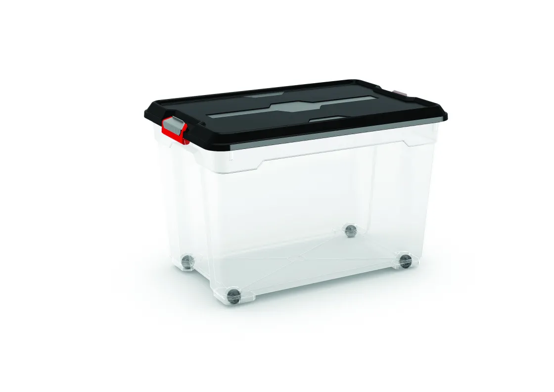 Brico Kis Moover Box Xl Met Wielen Transparant Zwart 60L Sale