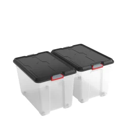 Brico Kis Moover Box Xl Met Wielen Transparant Zwart 60L Sale