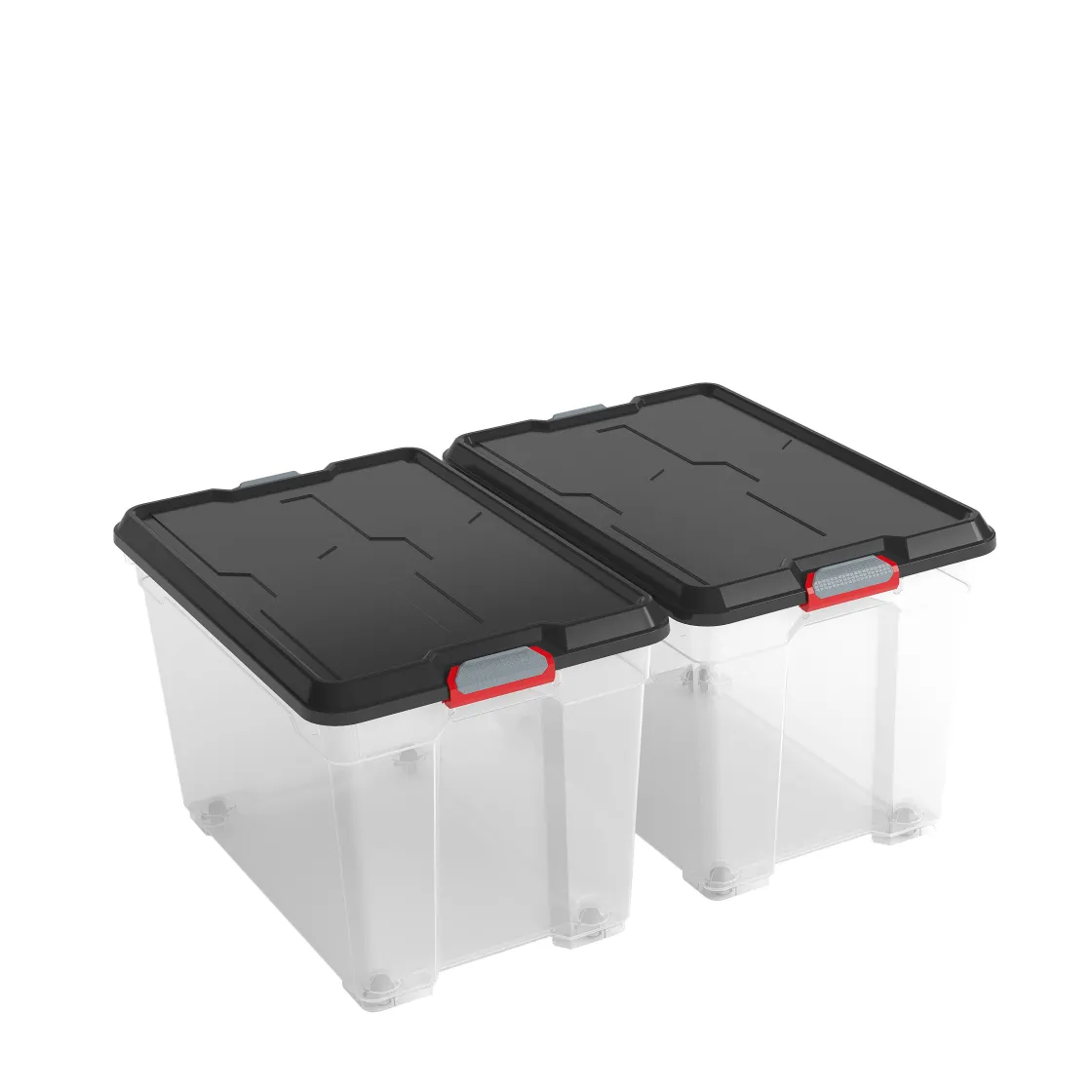 Brico Kis Moover Box Xl Met Wielen Transparant Zwart 60L Sale