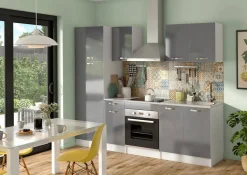 Brico Kolomkast Keuken Delice 60X204Cm 2 Deuren Hoogglans Grijs