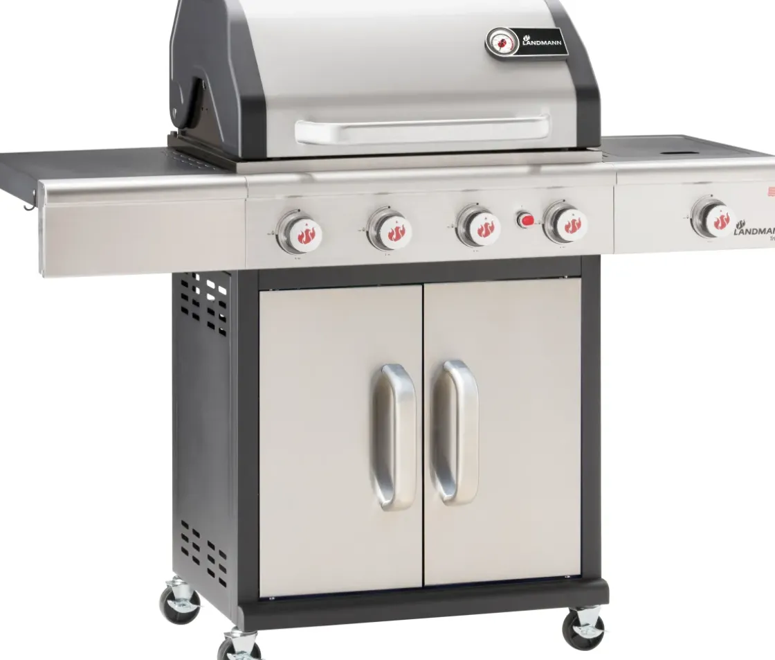 Landmann Gasbarbecue Triton Maxx Pts 4.1 Zilver 15,5Kw 142X120X56,5Cm-Brico Outlet