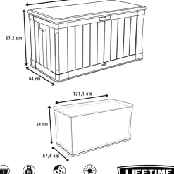 Lifetime Kussenbox 439L 127,9X67,2X64Cm-Brico New