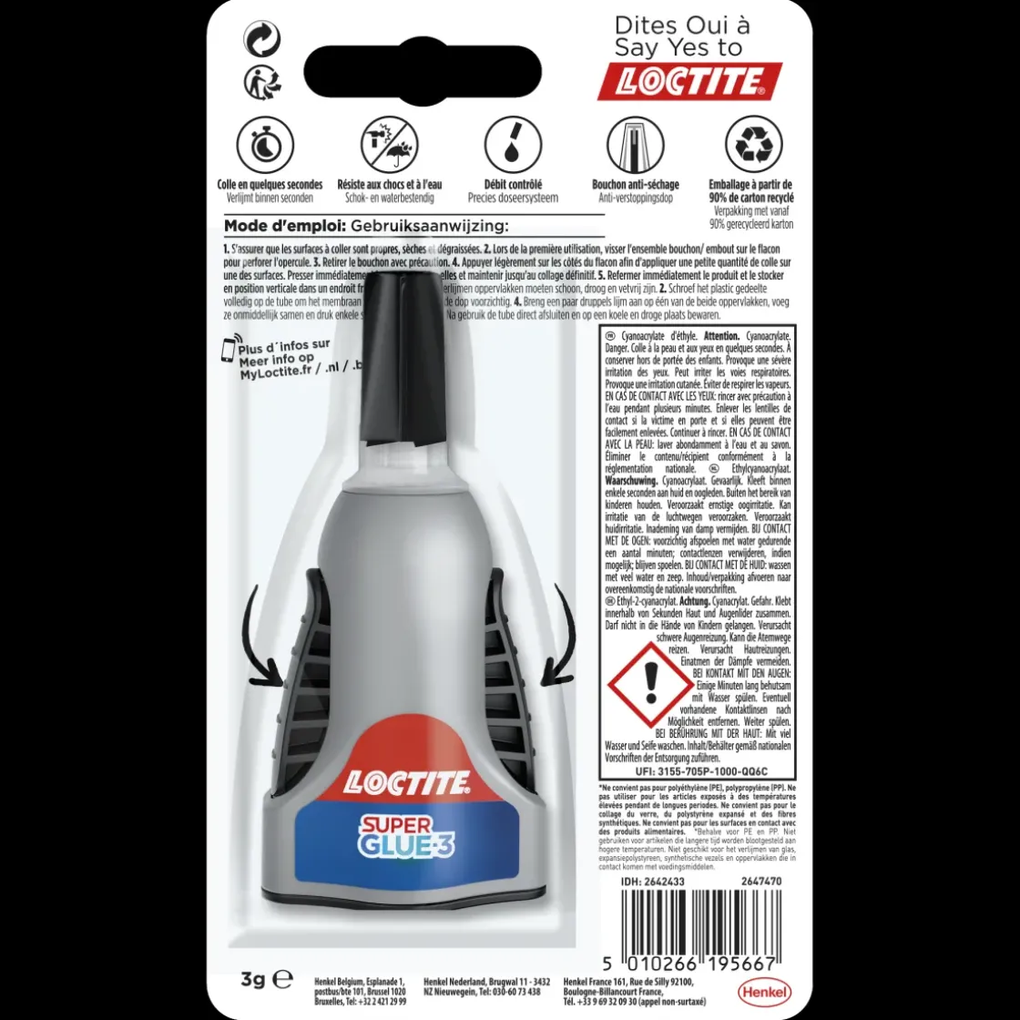 Loctite Secondelijm Super Glue-3 Power Gel 3Gr-Brico Hot
