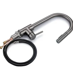 Brico Lomazoo Keukenkraan Met Uittrekbare Uitloop Mason Gun Metal Antraciet