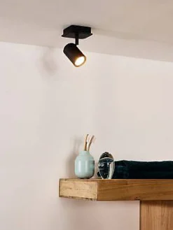 Brico Lucide Plafondspot Lennert Zwart Gu10 5W Online