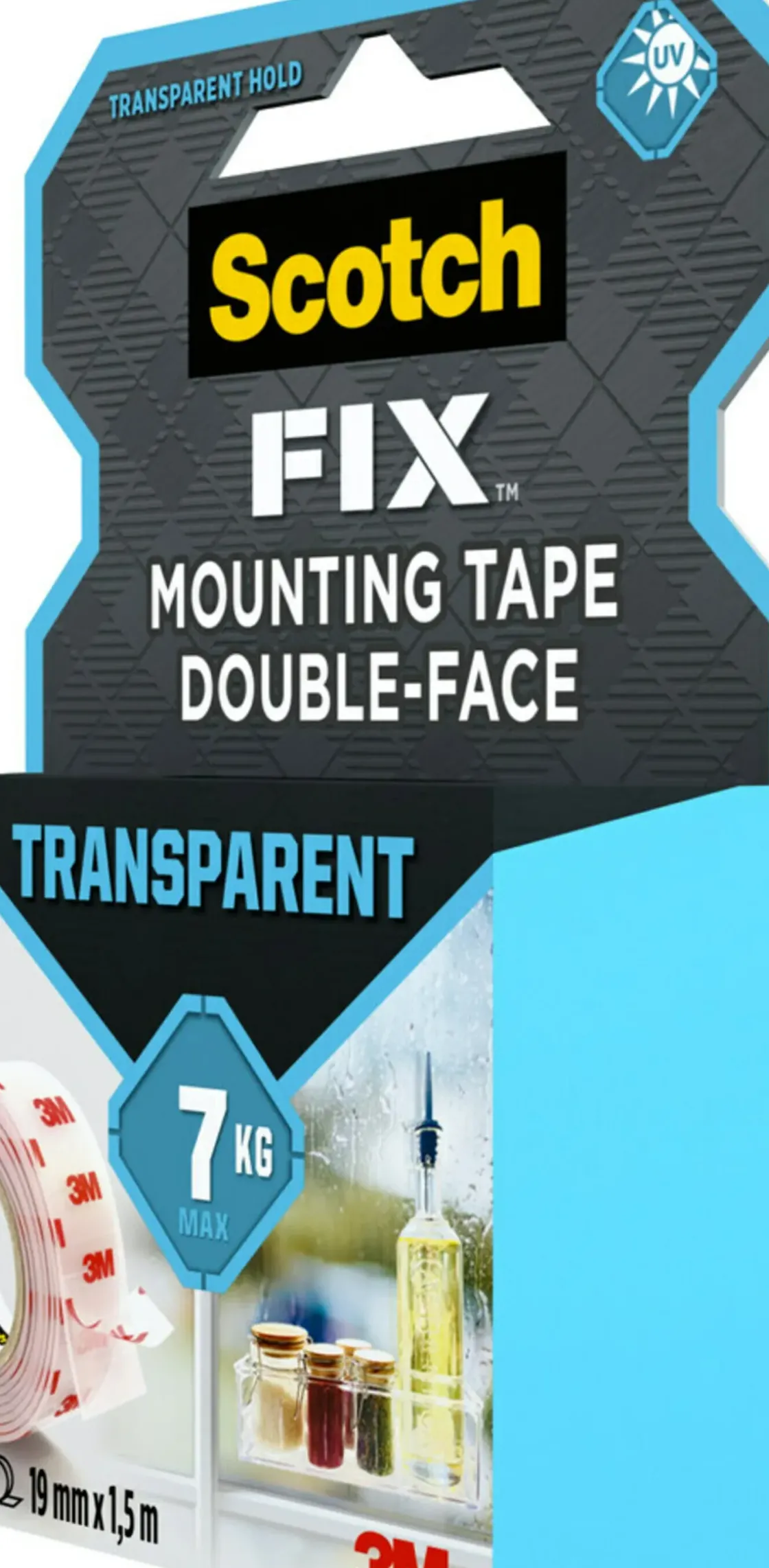 3M Scotch Transparant Montagetape 19Mmx1,5M-Brico Discount