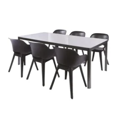 Macari Tuintafel Aluminium/Glas 200X100X75Cm-Brico New