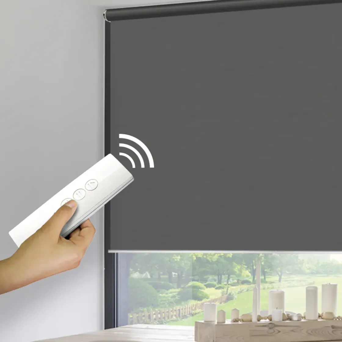 Madeco 1595 Gemotoriseerd Verduisteringsrolgordijn E-Roll Grijs 100X250Cm-Brico Best