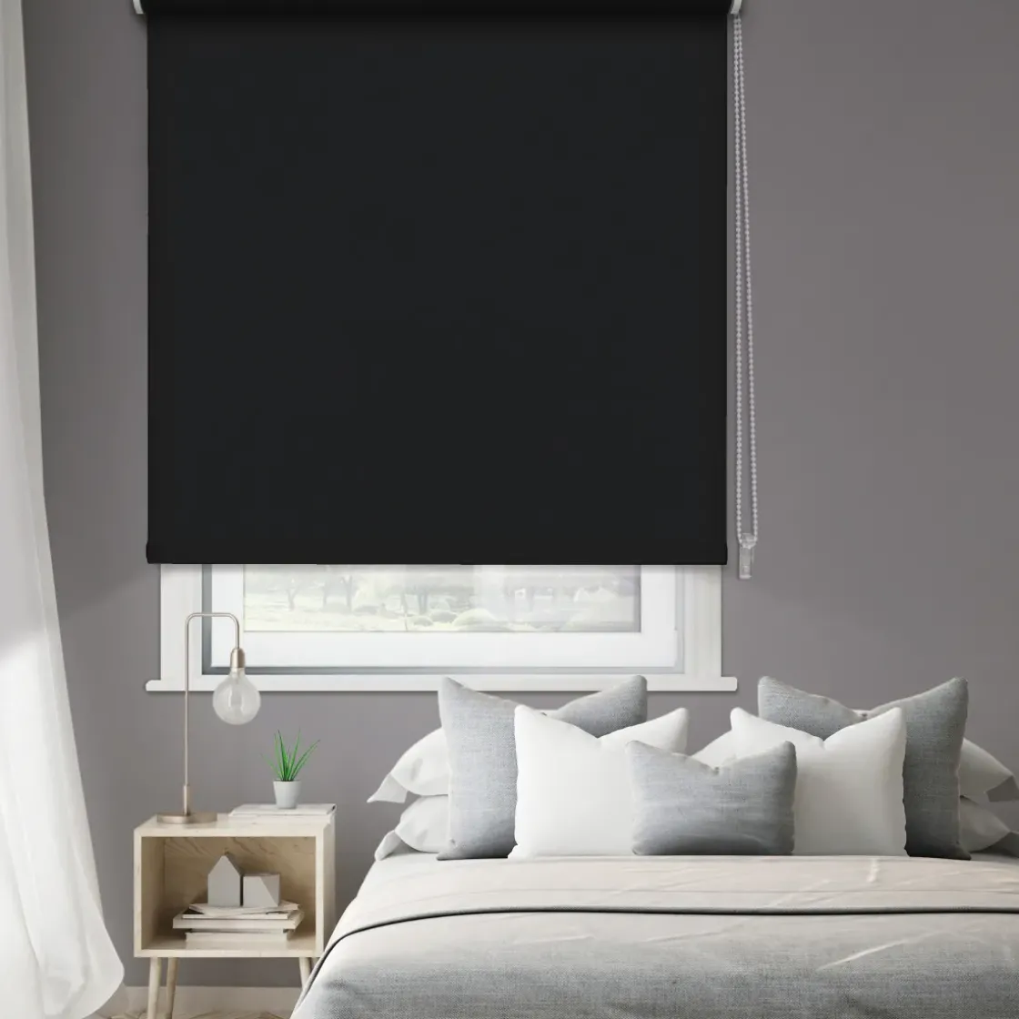 Madeco 1499 Verduisterend Rolgordijn Effen Zwart 150X250Cm-Brico Discount