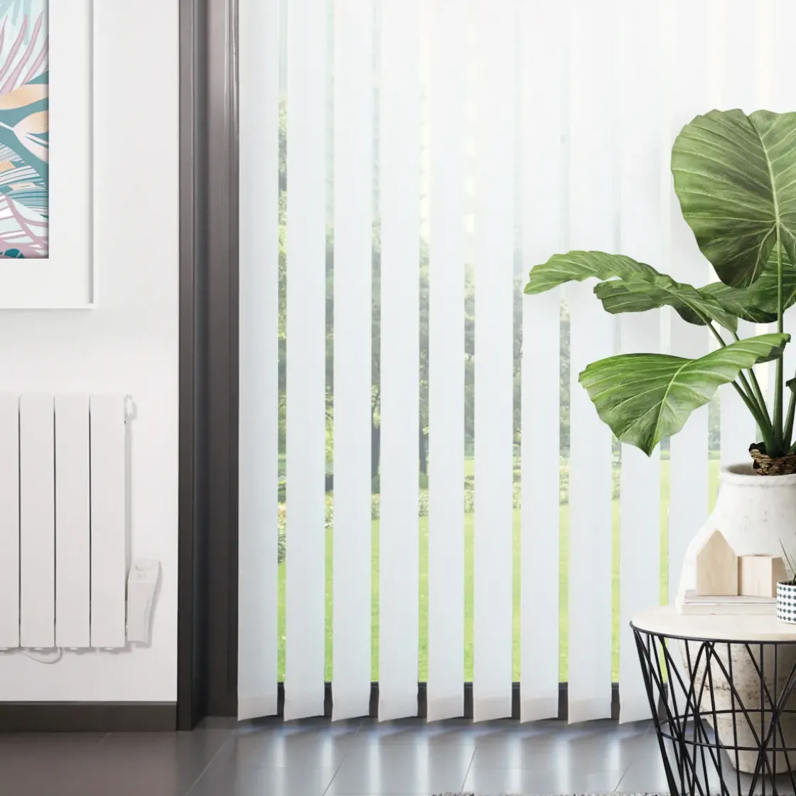 Madeco 4115 Verticale Lamellen Compleet Lichtdoorlatend Wit 12,7 X 260 Cm + Rail 150 Cm-Brico Online