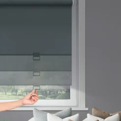 Madeco Anthracite Automatisch Verduisterend Rolgordijn Antraciet 120X190Cm-Brico Discount
