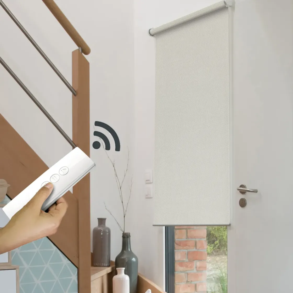 Madeco Beige E-Roll Gemotoriseerd Screen Rolgordijn Beige 60X250Cm-Brico Clearance