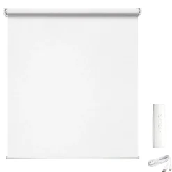 Madeco White Gemotoriseerd Verduisteringsrolgordijn E-Roll Wit Effen 180X250Cm-Brico Online