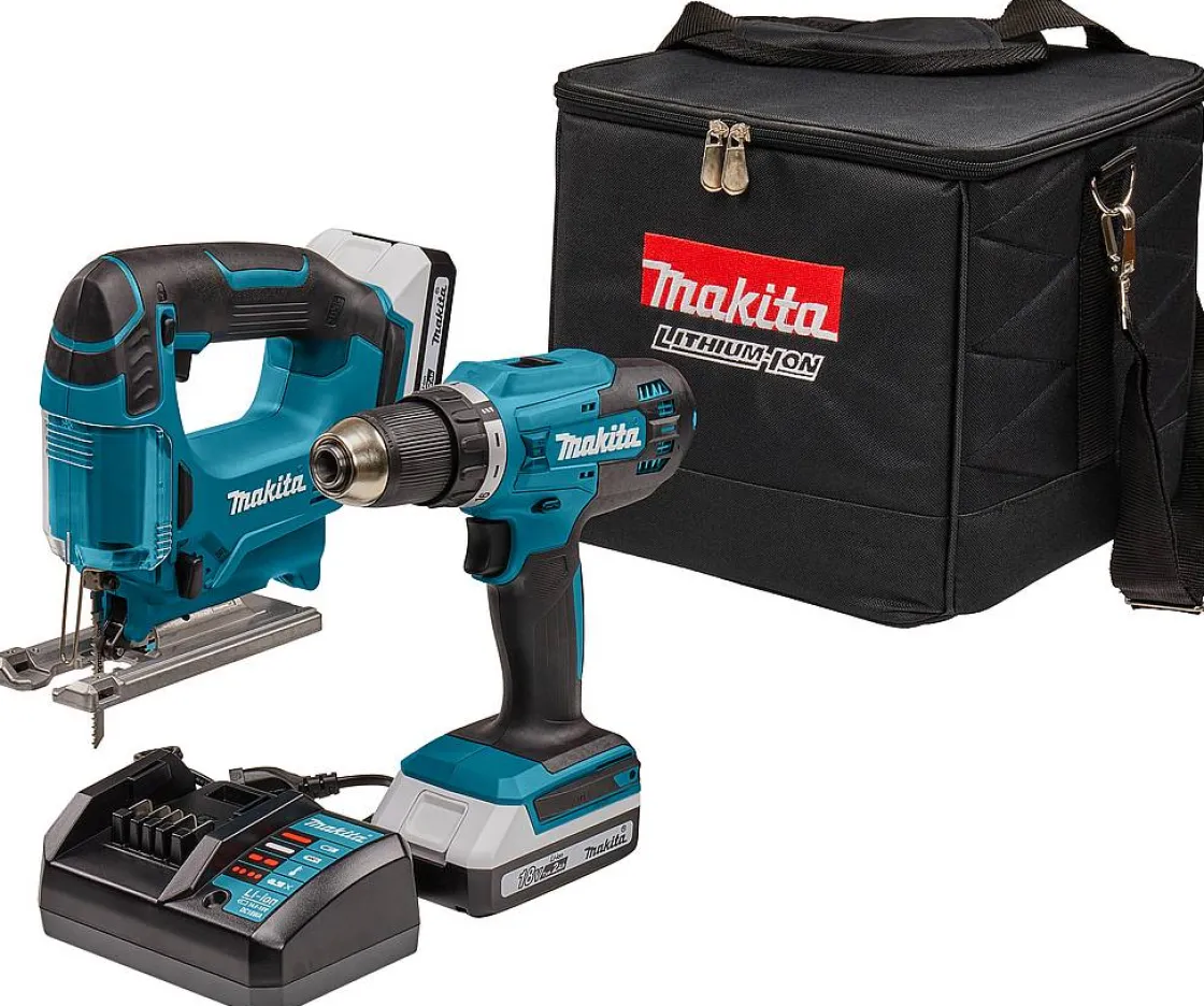 Brico Makita Accuboormachine + Decoupeerzaag Dk18928Ax1 18V (2 Accu'S) Clearance