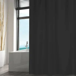 Brico Msv Douchegordijn Polyester 120X200Cm Zwart Outlet