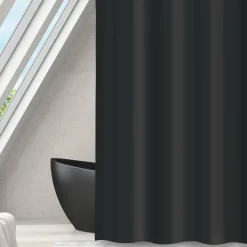 Brico Msv Douchegordijn Romana Zwart 180X200Cm Peva Hot