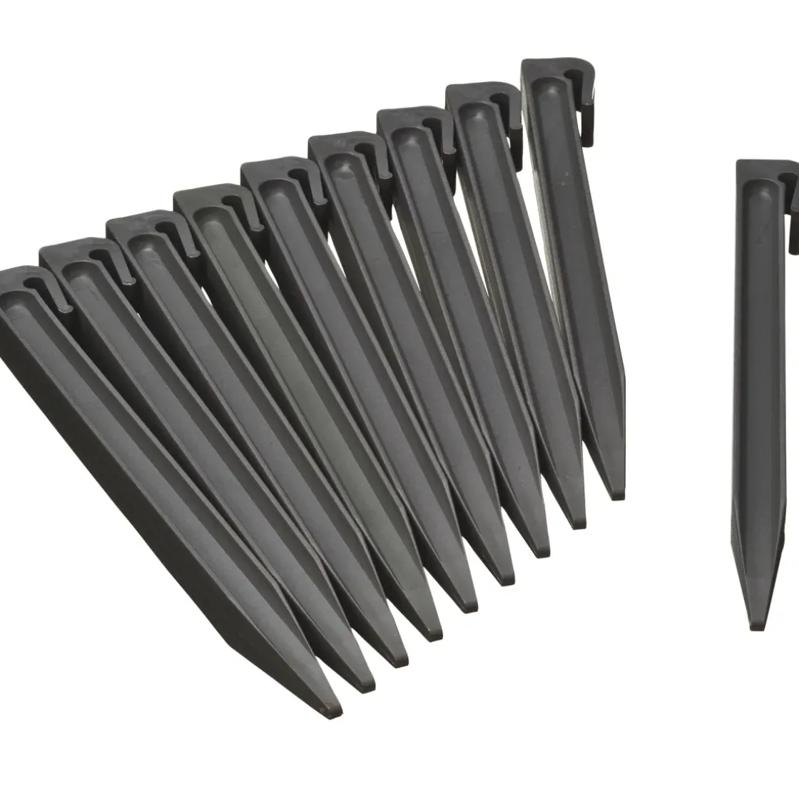 Nature Grondpennen Voor Tuinborder Polyethyleen Grijs 1,9X1,8X26,7Cm 10 Stuks-Brico