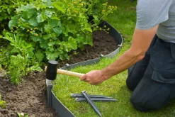 Nature Grondpennen Voor Tuinborder Polyethyleen Grijs 1,9X1,8X26,7Cm 10 Stuks-Brico