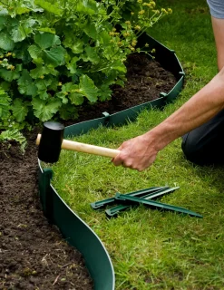 Nature Grondpennen Voor Tuinborder Polyethyleen Groen 1,9X1,8X26,7Cm 10 Stuks-Brico