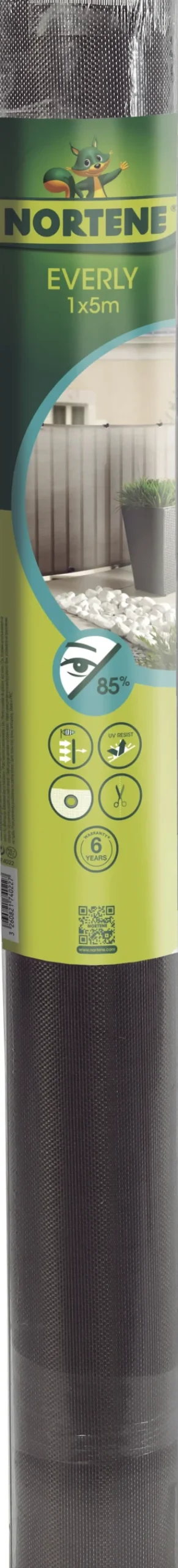 Nortene Balkondoek Zichtbelemmering Everly Platinium 1,5X5M-Brico Discount