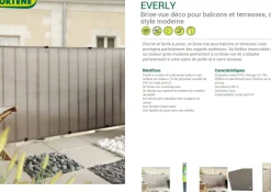 Nortene Balkondoek Zichtbelemmering Everly Platinium 1,5X5M-Brico Discount