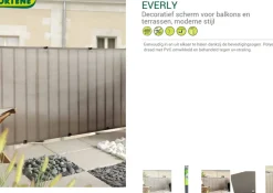 Nortene Balkondoek Zichtbelemmering Everly Platinium 1,5X5M-Brico Discount