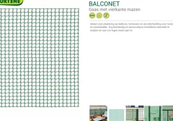 Nortene Balkonscherm Cuadrant 05 Groen 1X5M-Brico New