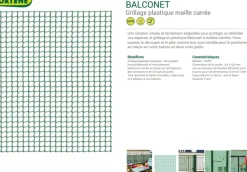 Nortene Balkonscherm Cuadrant 05 Groen 1X5M-Brico New