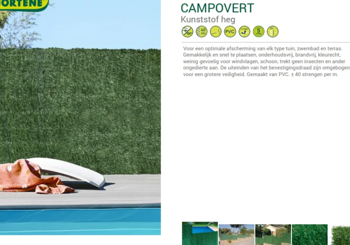 Nortene Kunstmatige Haag Campovert Groen 1X3M-Brico Hot