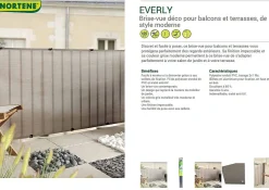 Brico Nortene Tuinscherm Everly Grijs 1X5M Clearance