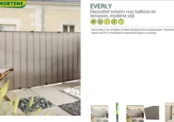 Brico Nortene Tuinscherm Everly Grijs 1X5M Clearance