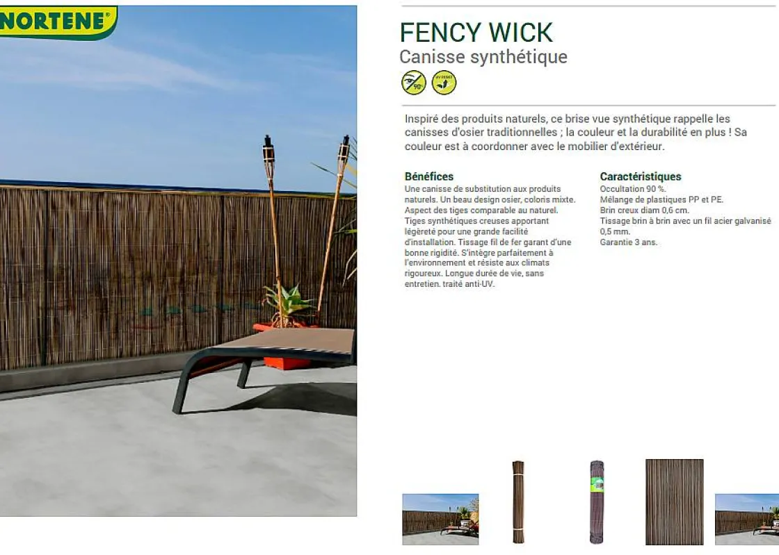 Brico Nortene Tuinscherm Fency Wick Beige 1,5X3M Clearance