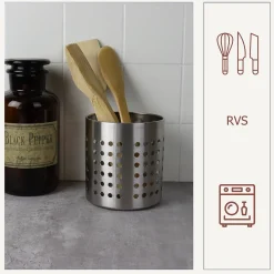 Brico Orange85 Spatelpot Keukengerei Houder Lepelpot Rvs