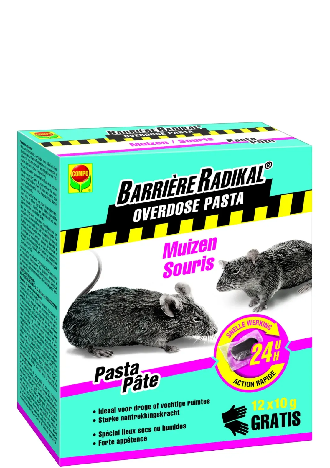 Pasta Muizen Campo Barriere Radikal 24H 12X10G-Brico Sale