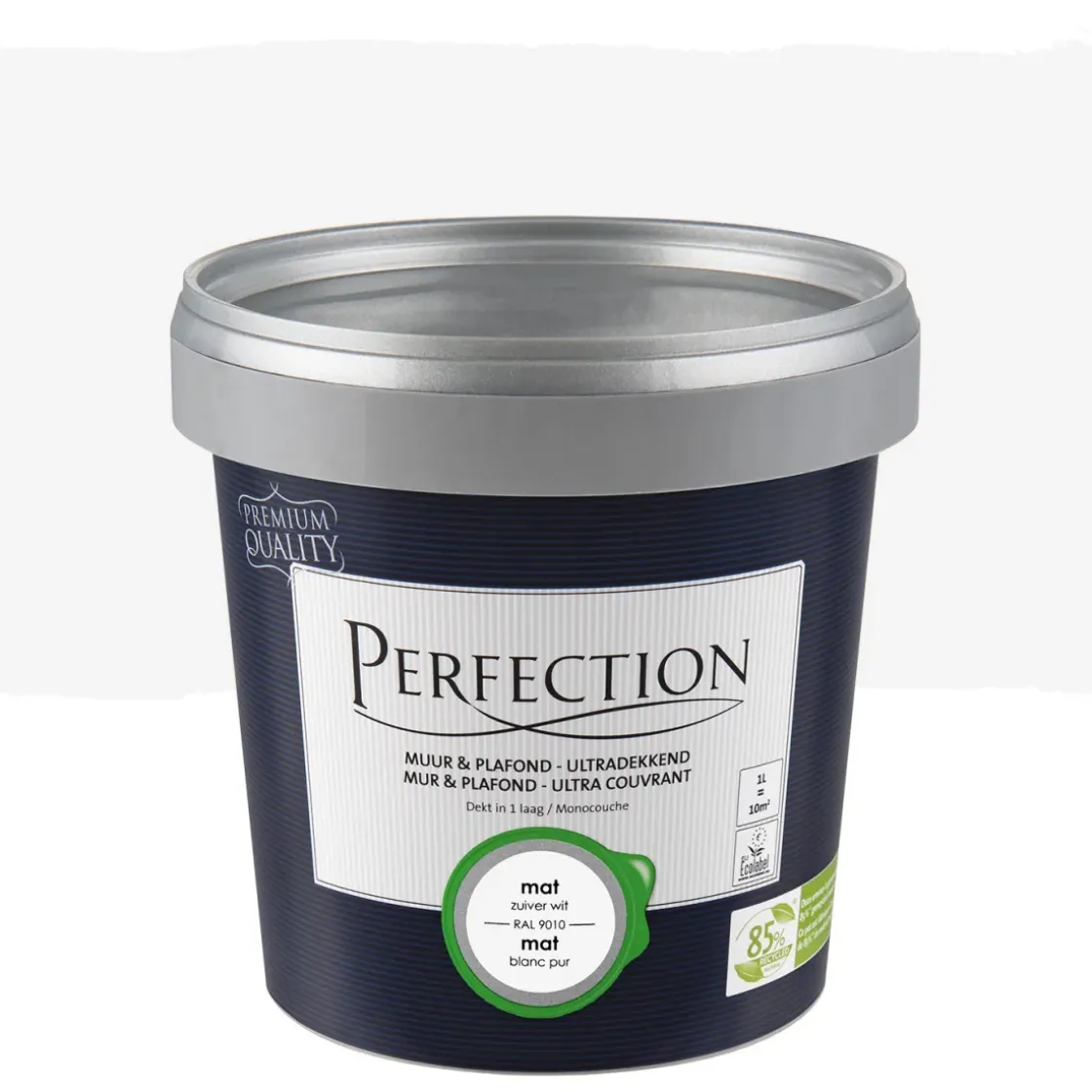 Perfection Muurverf Ultradekkend Mat Wit Ral 9010 1L-Brico Online