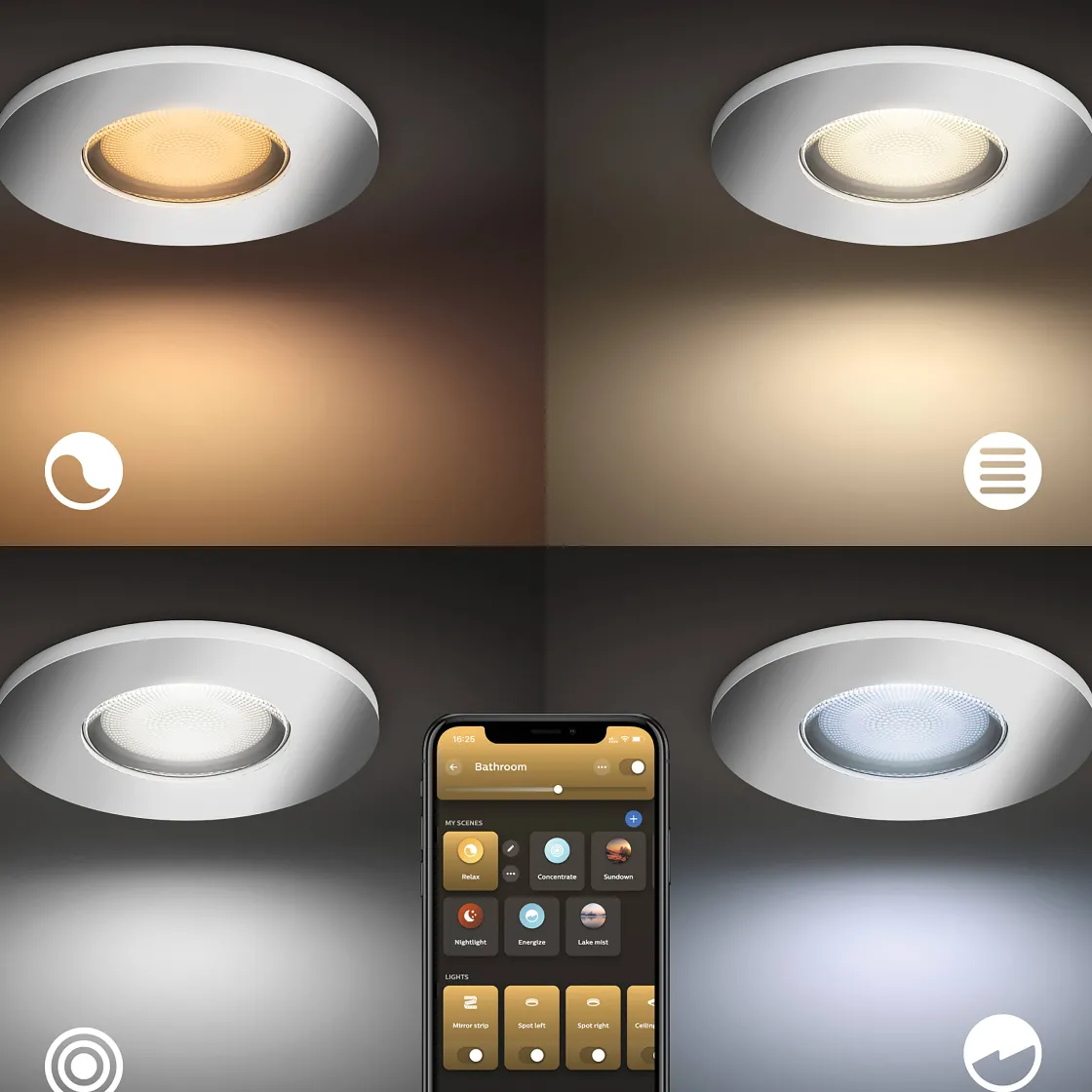 Brico Philips Hue Inbouwspot Xamento Chroom 9,3Cm Gu10 5,7W 3 Stuks Hot