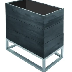 Plantenbak Acaciahout Rechthoek 60X30Cm Zwart-Brico Discount