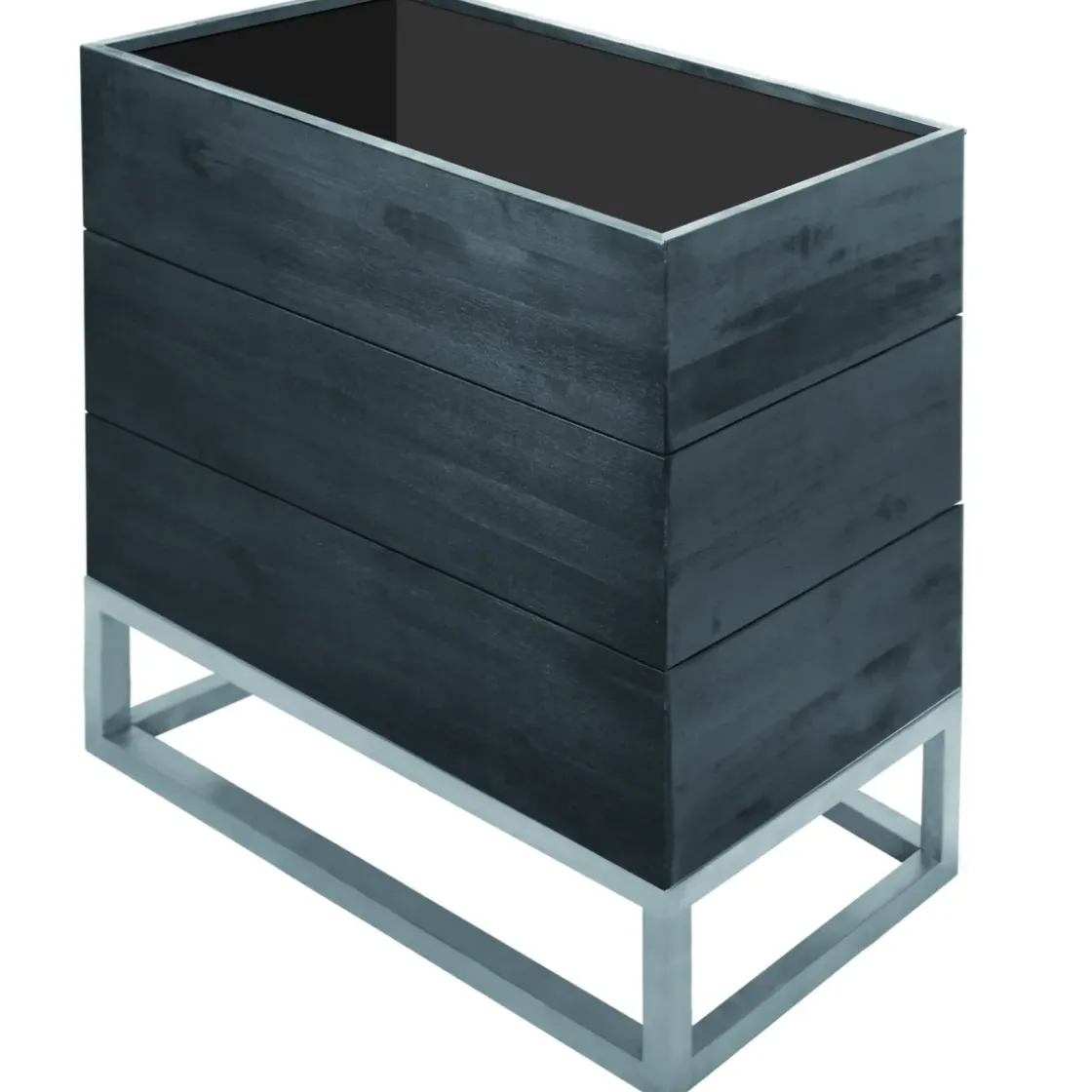 Plantenbak Acaciahout Rechthoek 60X30Cm Zwart-Brico Discount