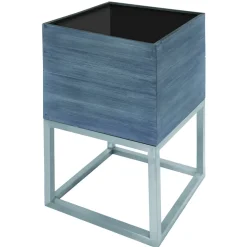 Plantenbak Acaciahout Vierkant 35X35Cm Grijs Geborsteld-Brico Discount