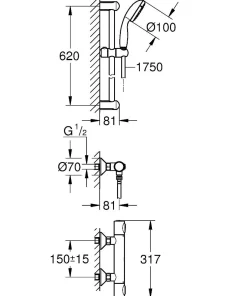 Brico Precision Flow Thermostatische Douchekraan 1/2" Met Doucheset, Chroom Best