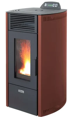 Pelletkachels<Brico Qlima Pelletkachel Viola 85 S-Line Rood