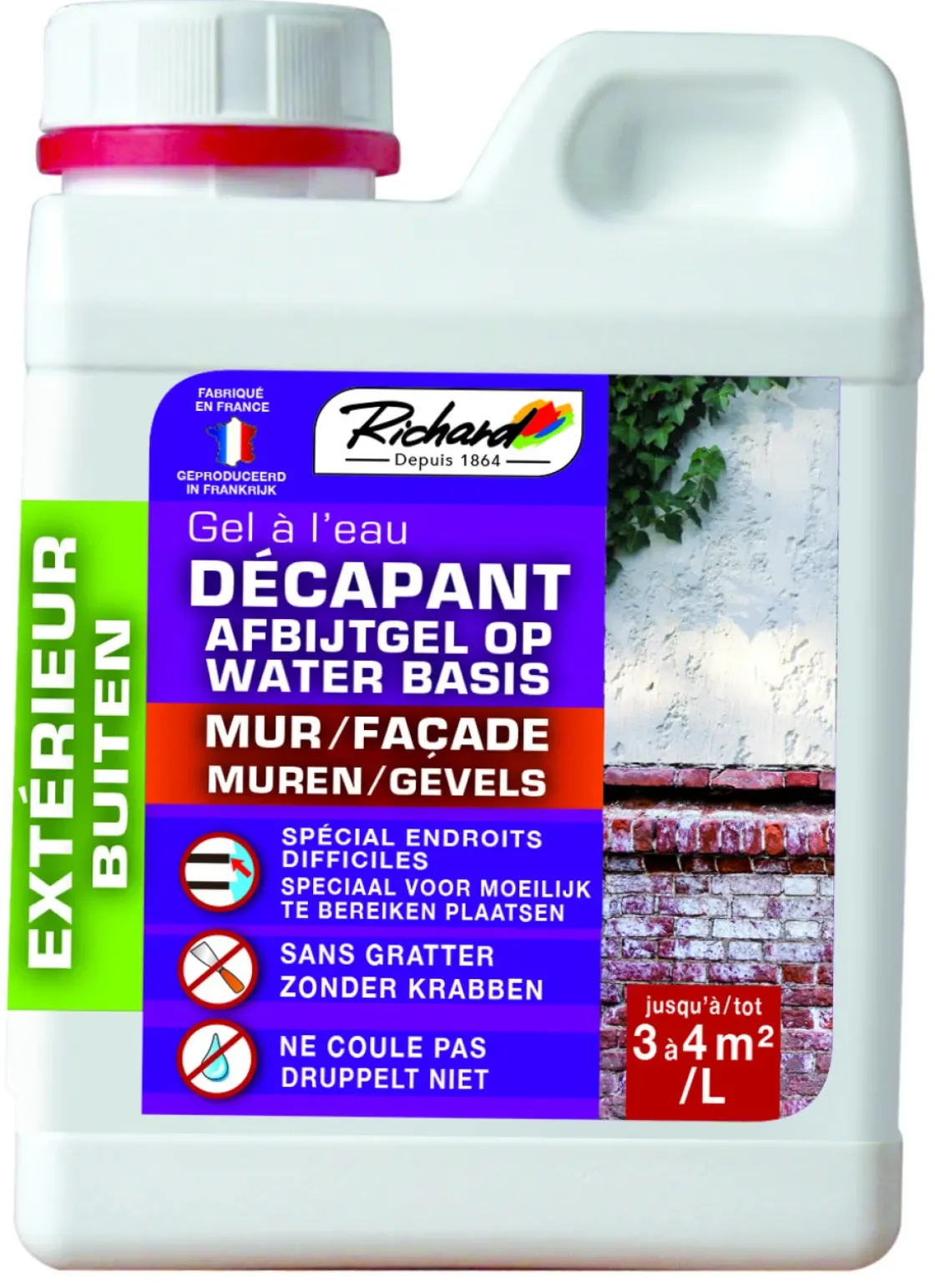 Richard Afbijtmiddel Muur En Gevel Buiten Gel Waterbasis 1L-Brico Hot