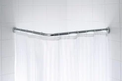 Brico Ridder Universele Hoekdouchegordijnrail O25Mm Mat Zilver Aluminium