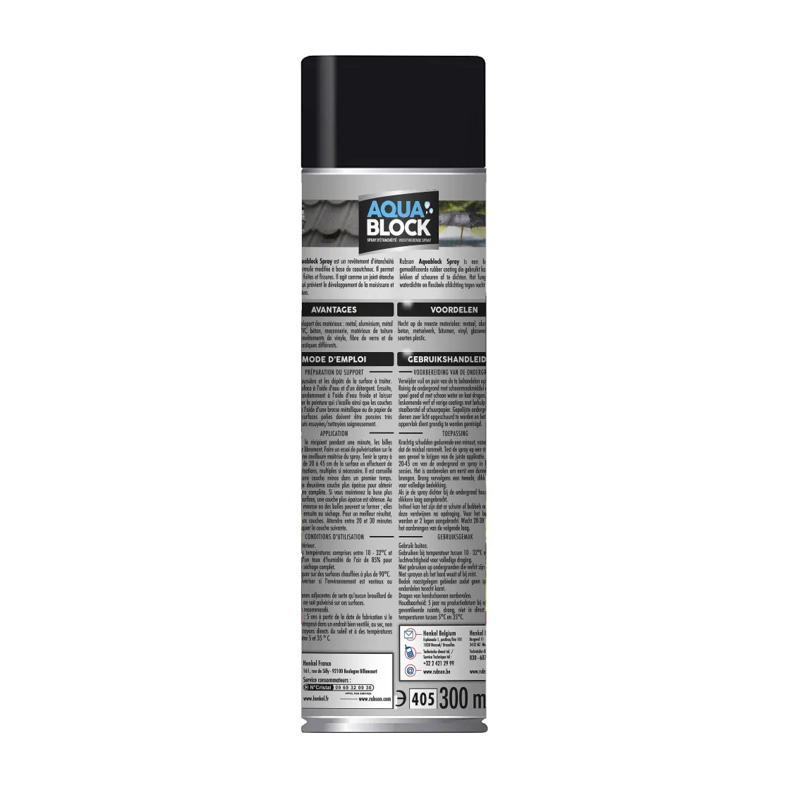 Brico Rubson Coatingspray Aquablock Zwart 300Ml Best