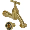 Brico Sanivesk Tapkraan Met Krukbediening En Slangwartel Messing ( Buitendraad X Buitendraad ) 1/2" X 3/4" Hot
