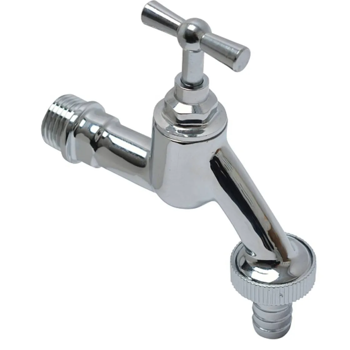 Brico Sanivesk Tapkraan Met Krukbediening En Slangwartel Chroom ( Buitendraad X Buitendraad )1/2" X 3/4" Sale