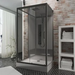 Brico Schulte Complete Cabine - Schuifdeur - 85X115X215 - Bali - Zwart Sale