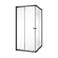 Brico Schulte Hoekinstap - Schuifdeur - 80-90X80-90X180 -Zwart - Helder Best