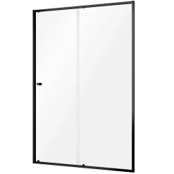 Brico Sealskin Contour Schuifdeur Voor Nis 140Cm, 200Cm Hoog |Zwart 6Mm Helder Veiligheidsglas